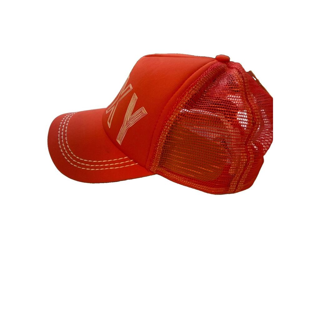 Vintage Y2K ROXY Women’s Red/White Mesh Back Trucker Hat Adjustable Logo Cap - Picture 3 of 5